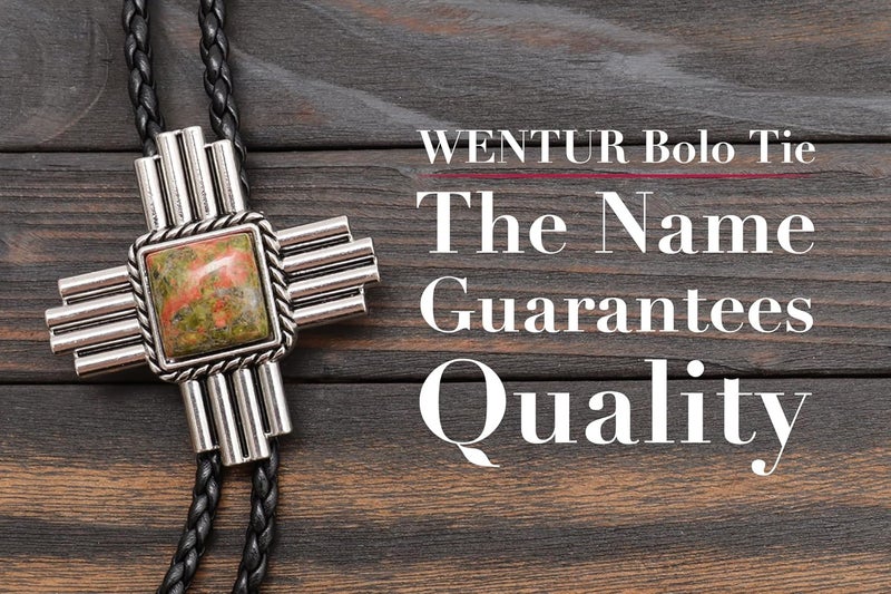 Wentur Stone Bolo Ties for Men Western - Vintage Cowboy Bolo Tie for Women Western Costume Accessories - Image 2